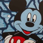 Blue Mickey et MuCEM, 2019, Huile et acrylique sur toile (50x50 cm)