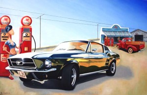 Ford Mustang - Bullit, 2016, Huile sur toile (60x92cm)
