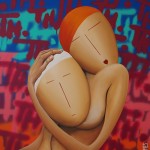 Mon coeur, 2017,  Huile et acrylique sur toile (73x60 cm)