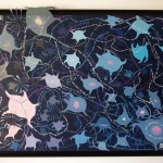 Synapses, 2019, Huile et acrylique sur toile (73 x 92 cm)